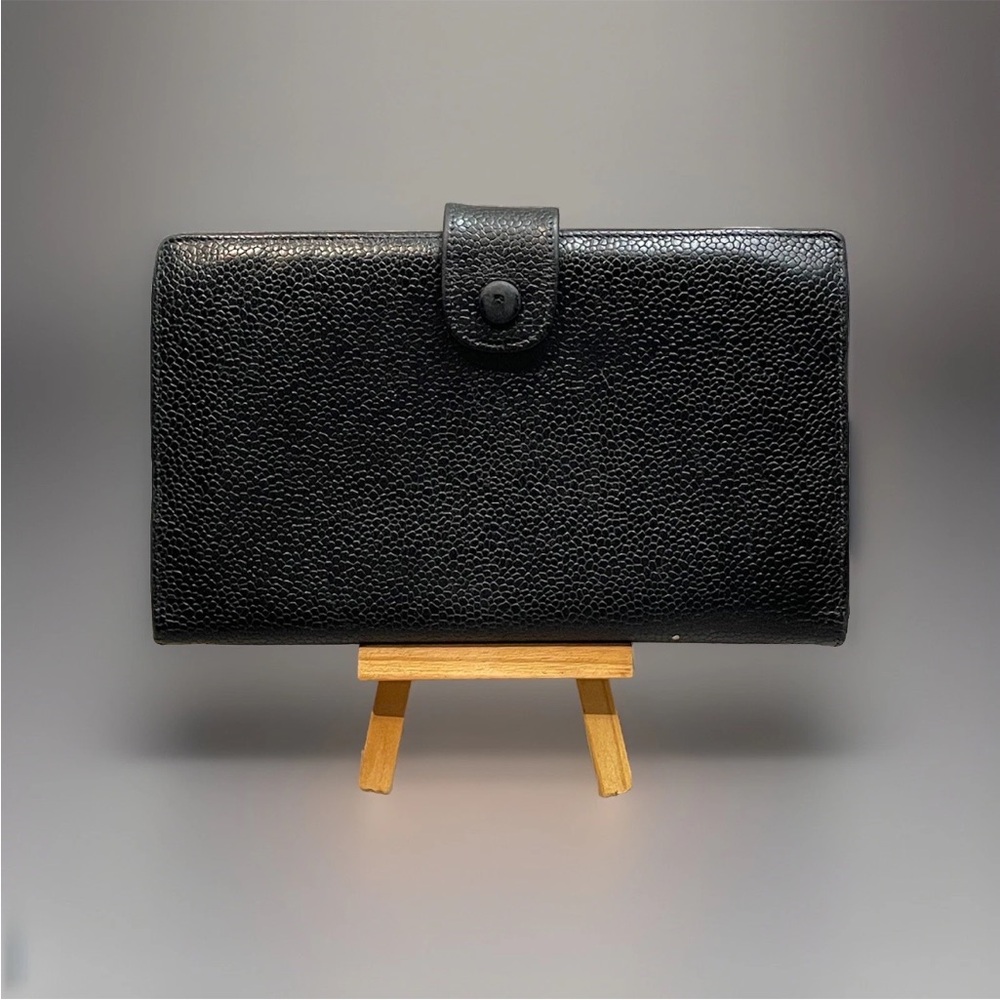 SOLD Vintage Chanel CC Black Caviar Leather Continental Long Wallet Clutch - Picture 5 of 16